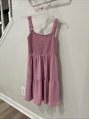 Women’s Smocked Tiered Summer Dress - Pink